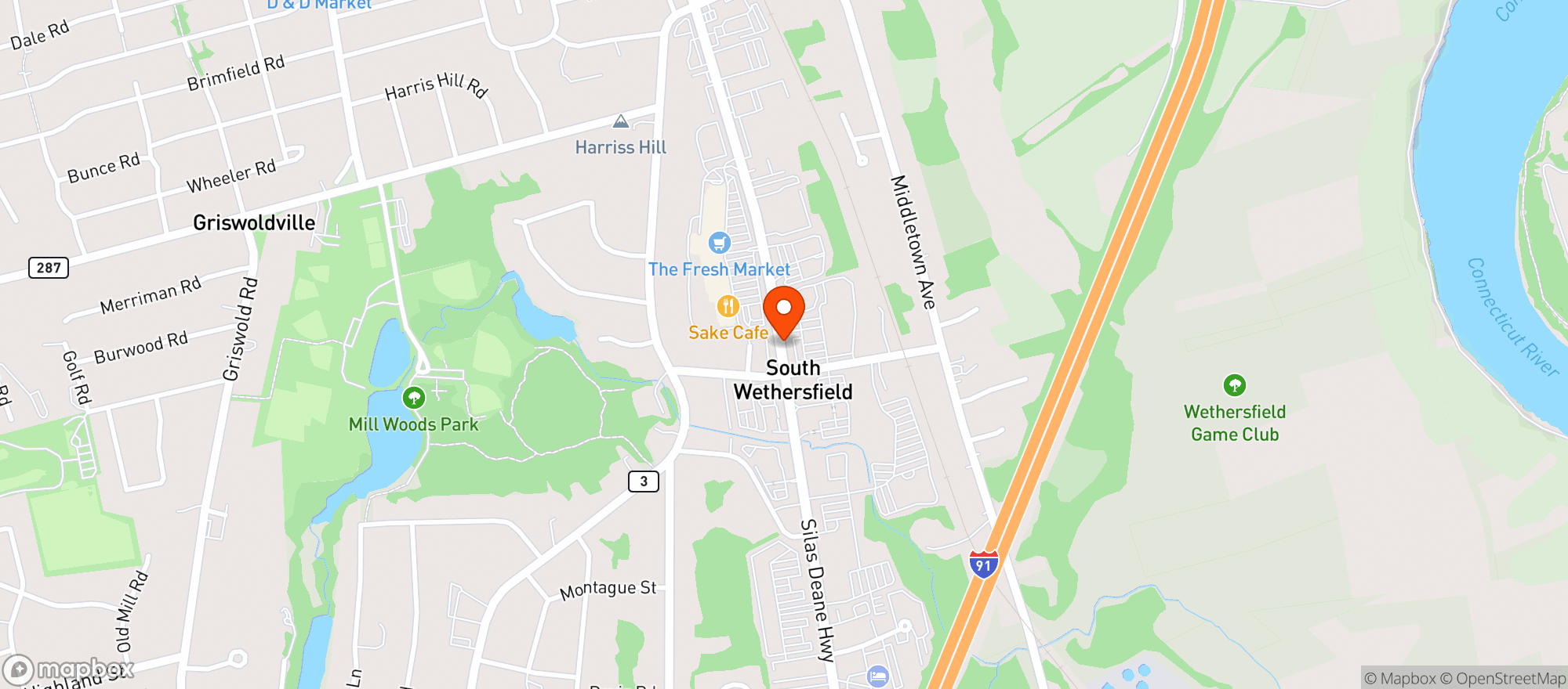 Map showing No Mames Mexican Cantina
