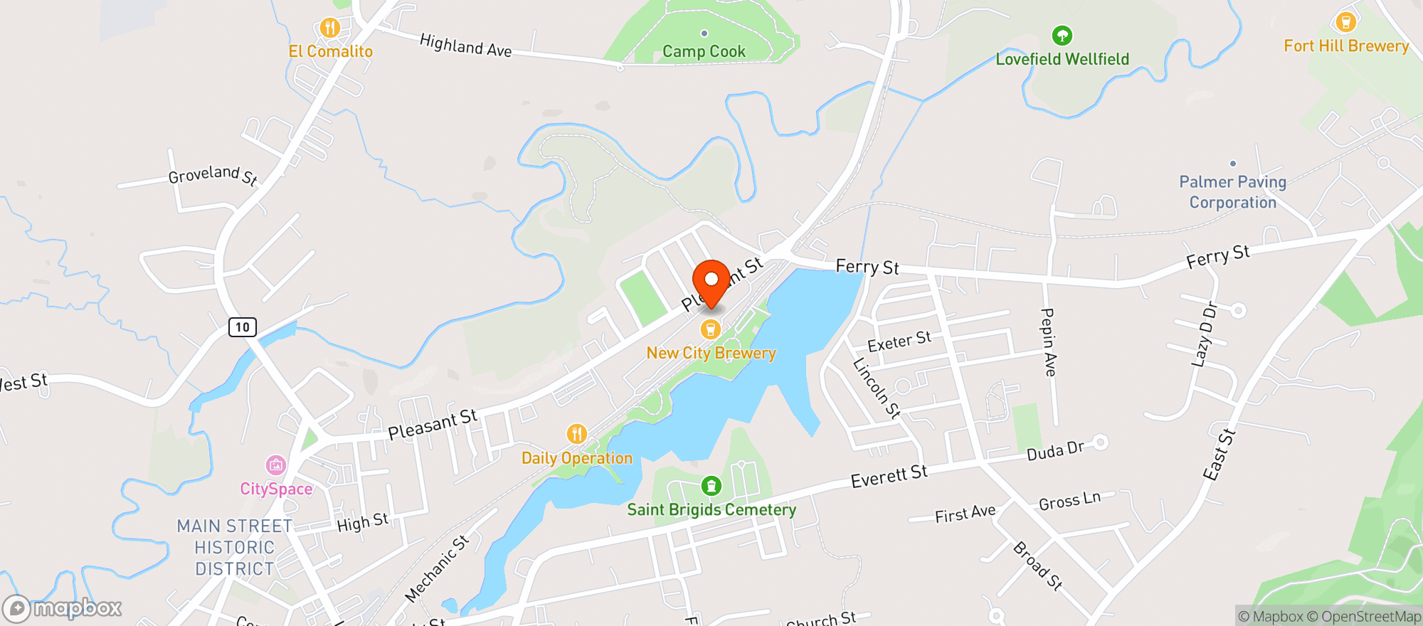 Map showing New City Brewery