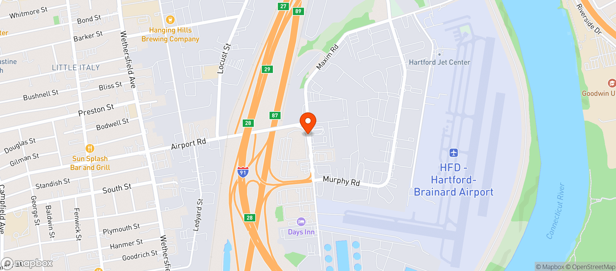 Map showing Insa Dispensary Hartford