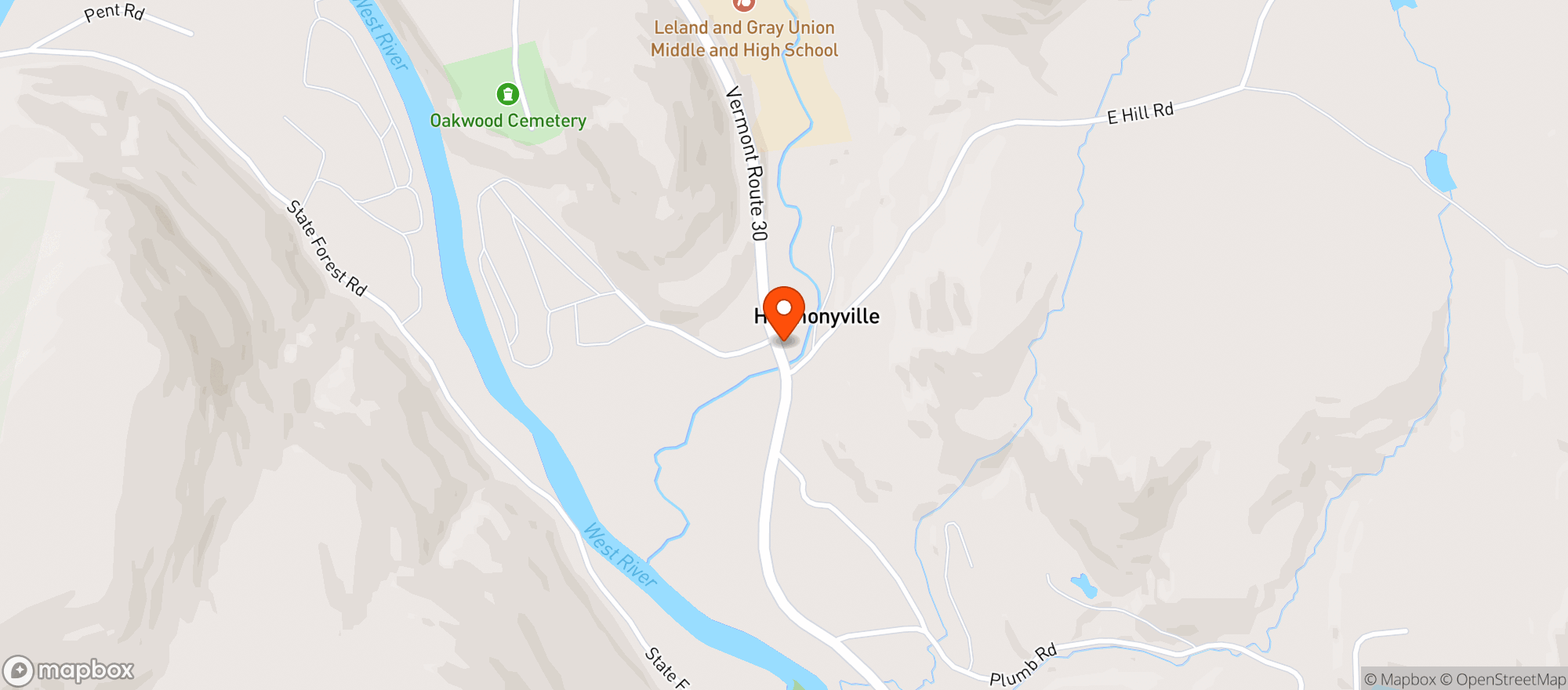 Map showing Harmonyville Store
