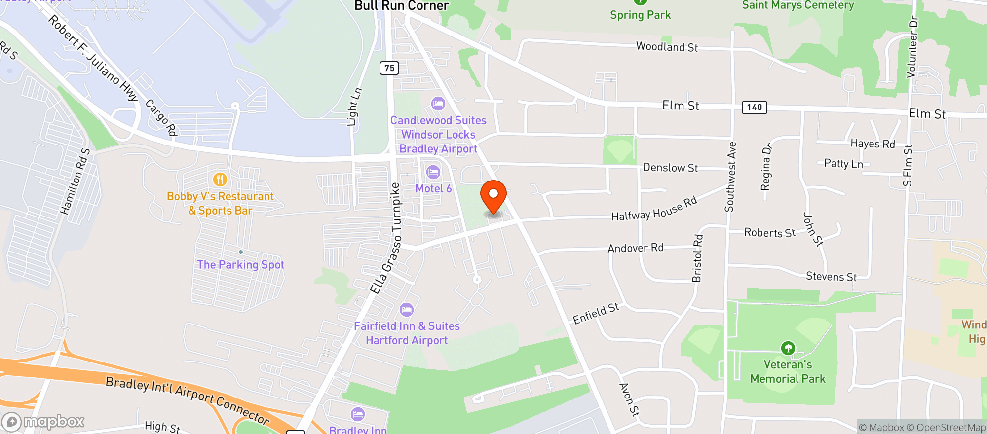 Map showing Collins Package Store