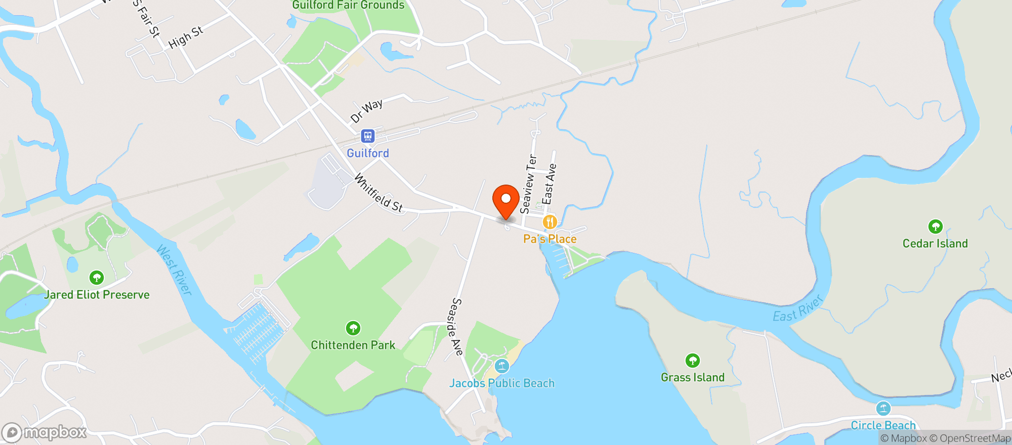 Map showing Guilford Food Center