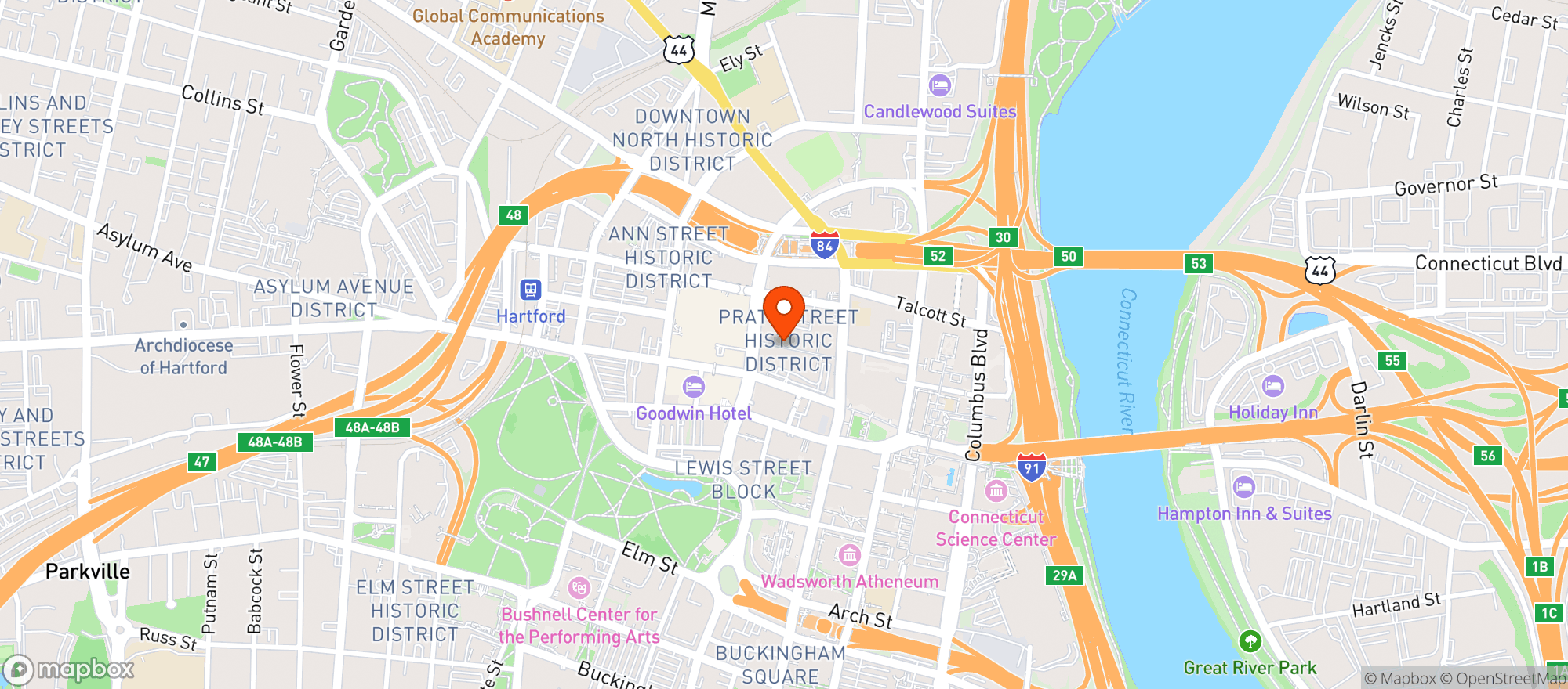 Map showing Urban Lodge Brewing Company