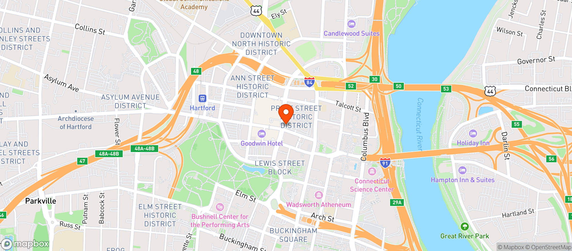 Map showing The Brownstone