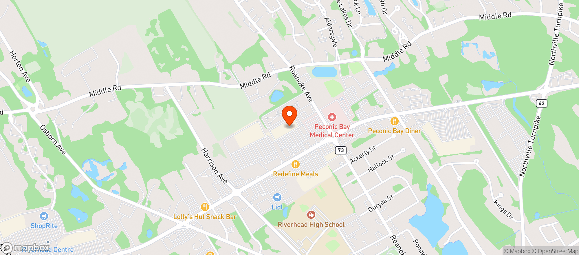Map showing Roanoke Plaza Liquor