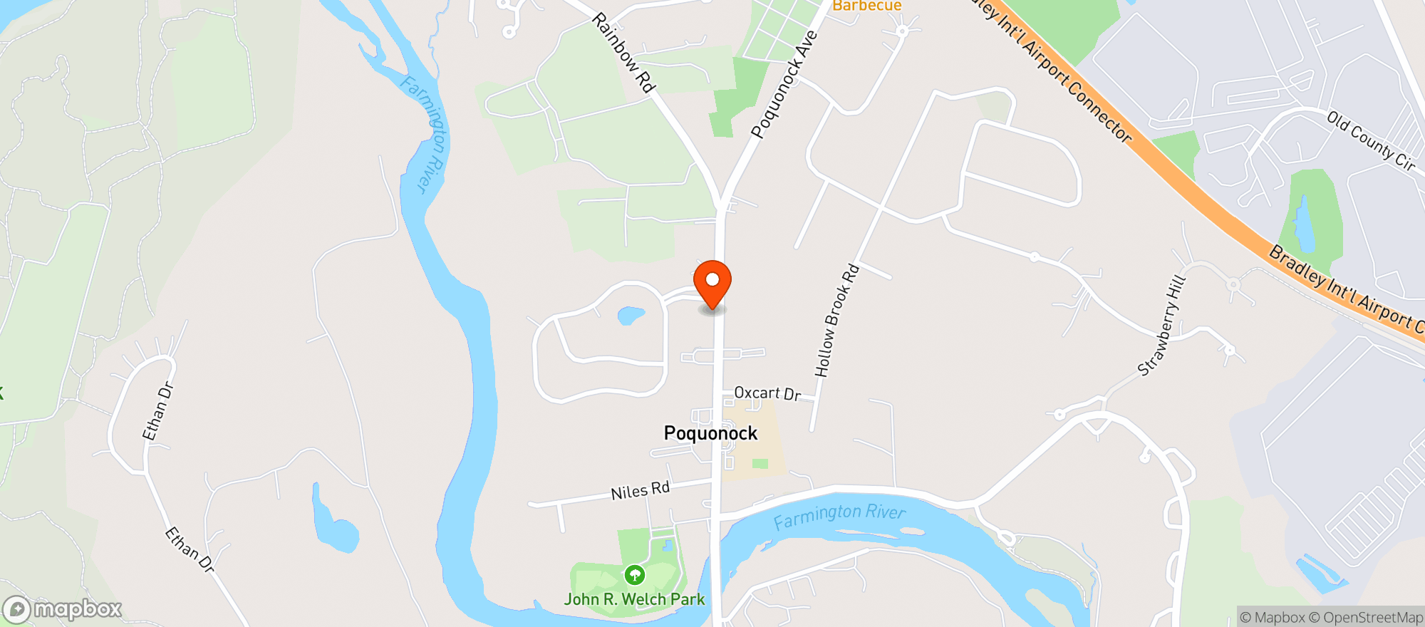 Map showing Villages at Poquonock