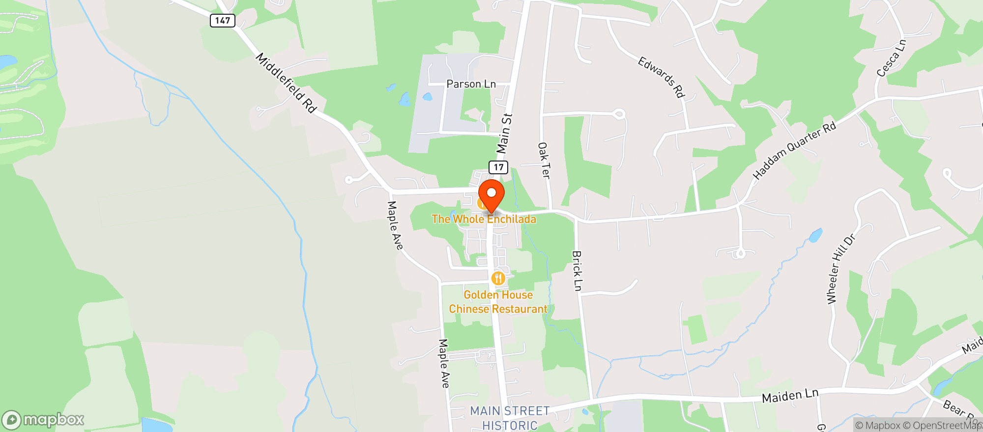 Map showing Little Rooster Liquors