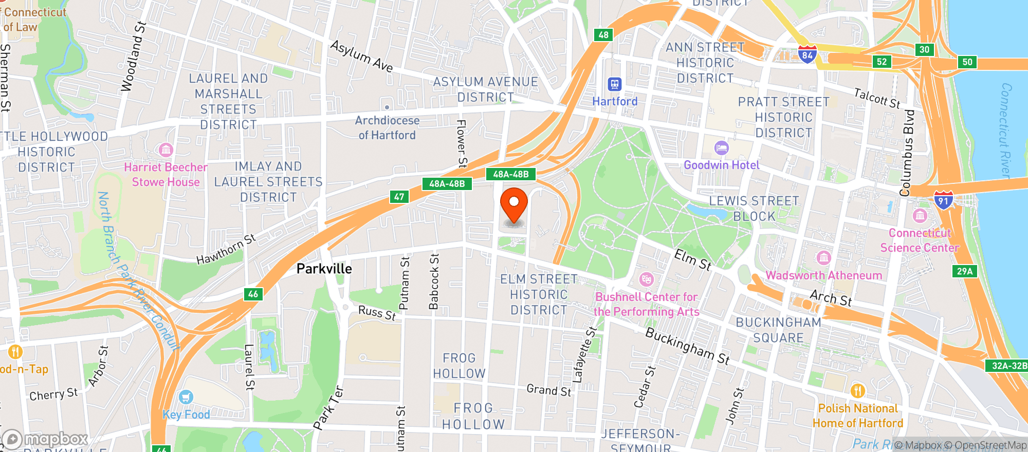 Map showing Officers Club Armory