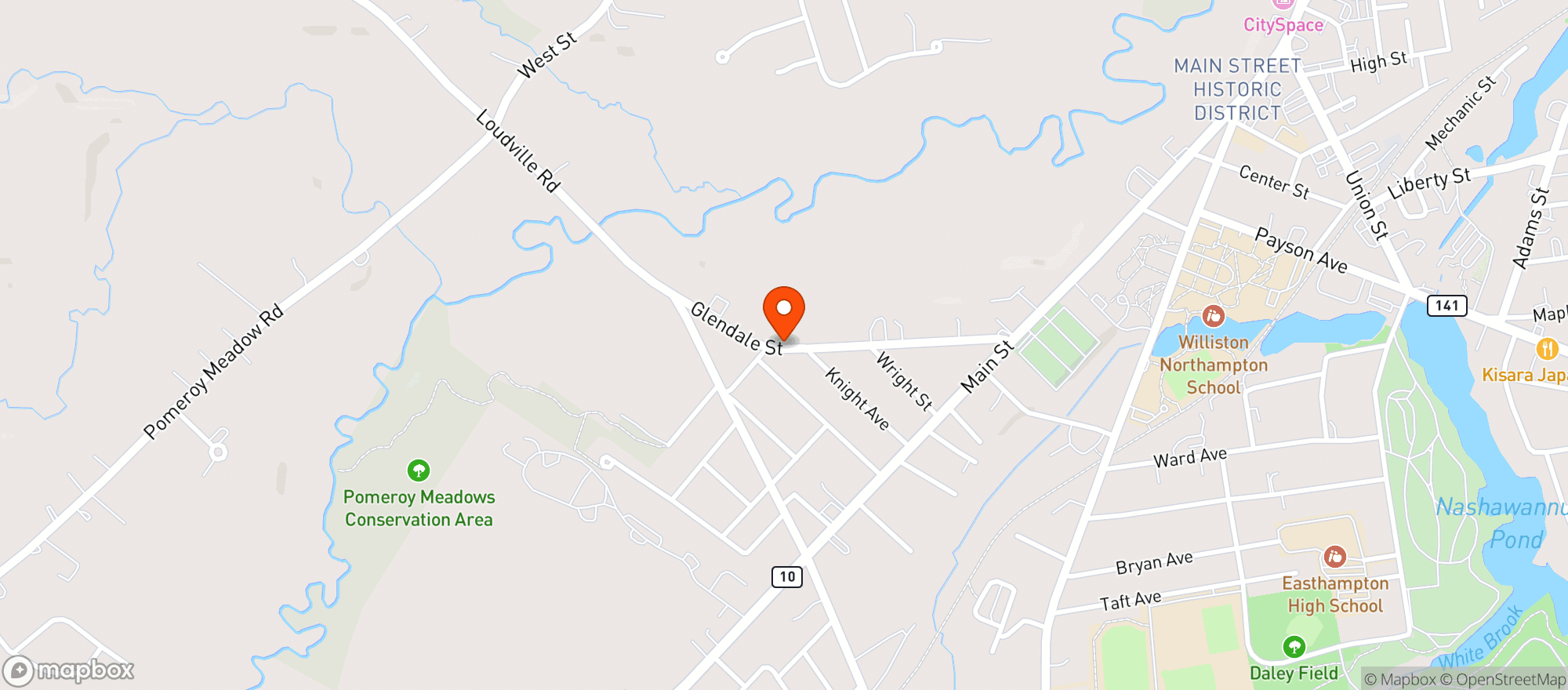 Map showing Glendale Grill