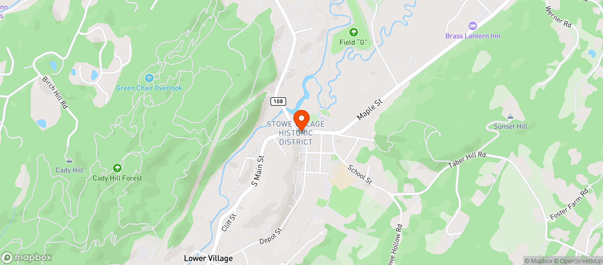 Map showing Green Mountain Inn