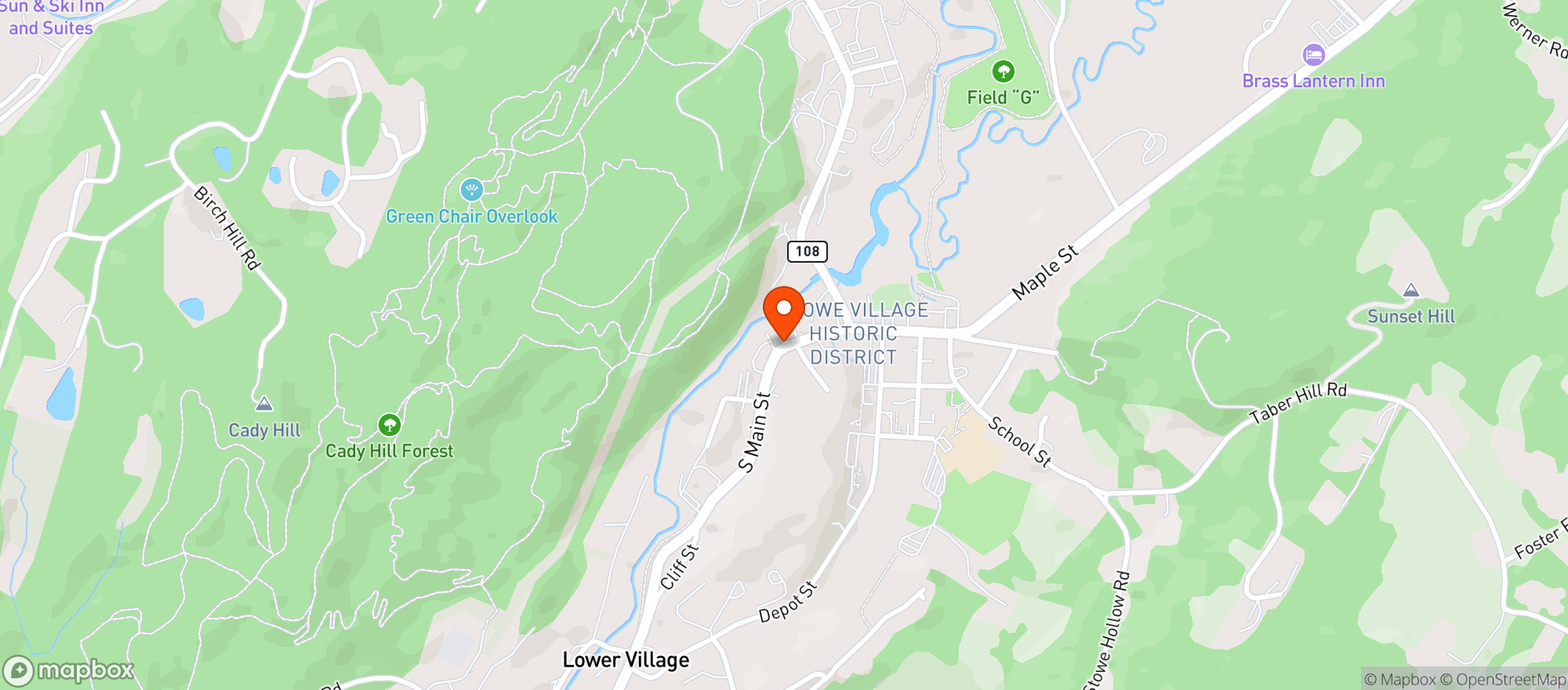 Map showing Stowe Village Market