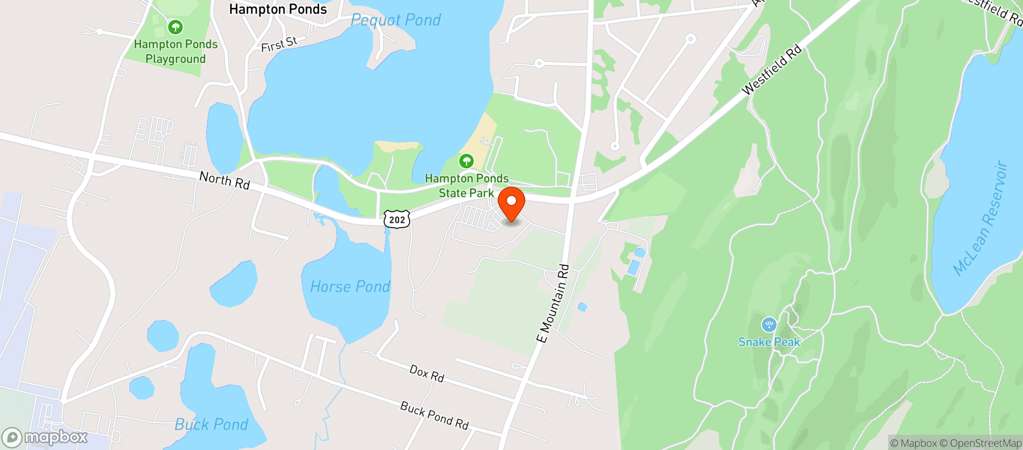 Map showing Hampton Ponds Market