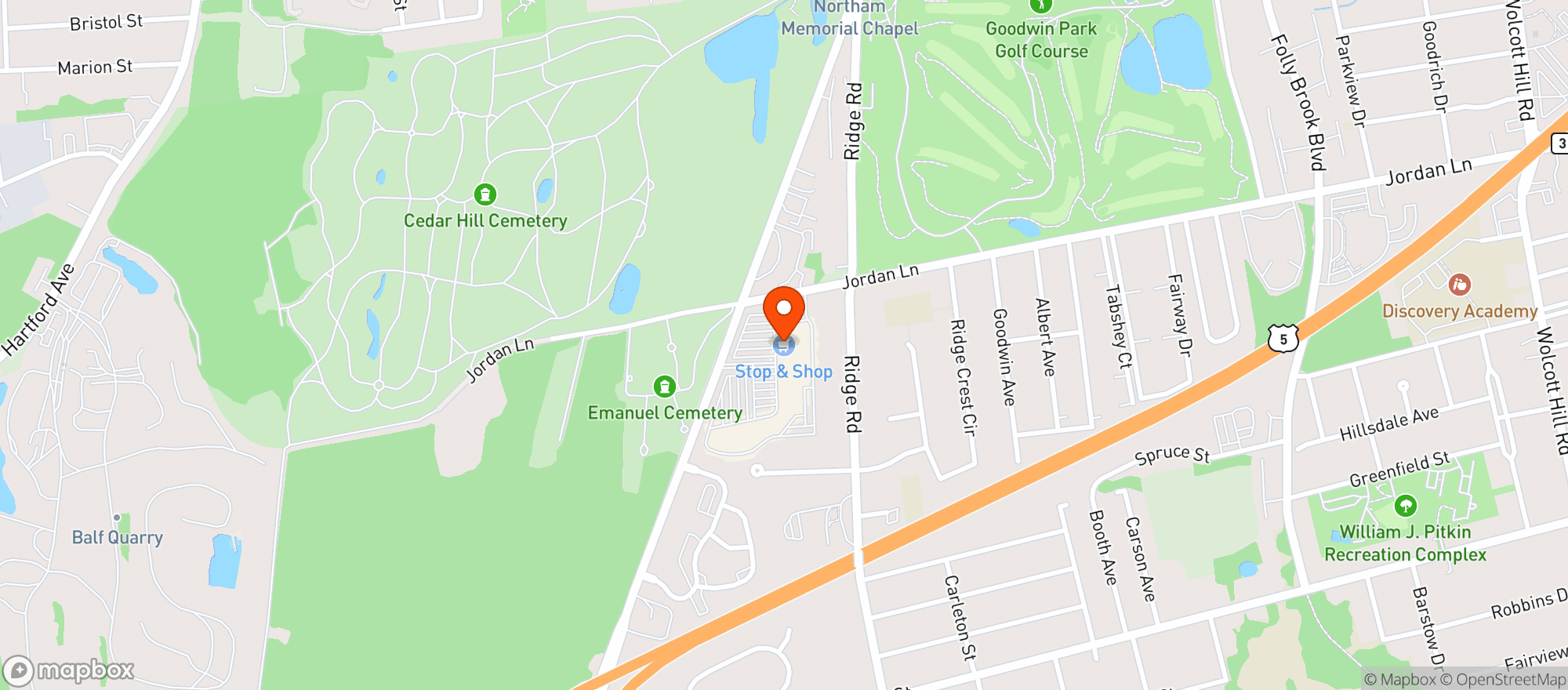 Map showing Stop & Shop - 0610 - Wethersfield