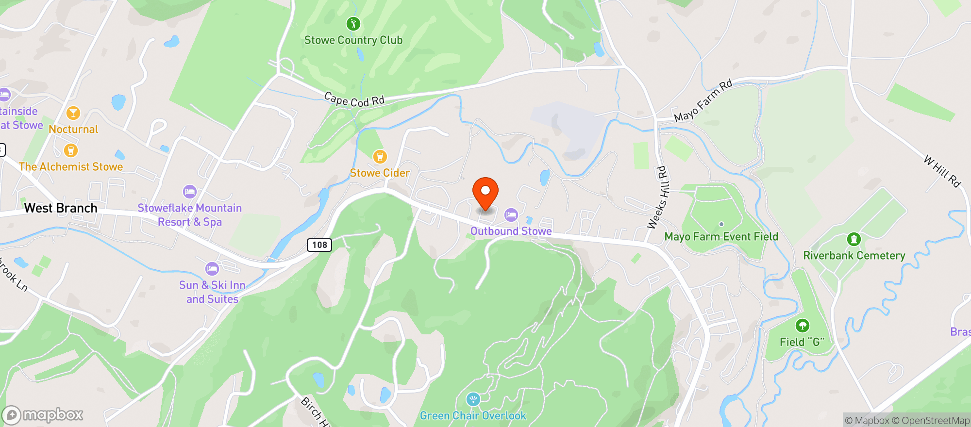 Map showing The Alpine Mart