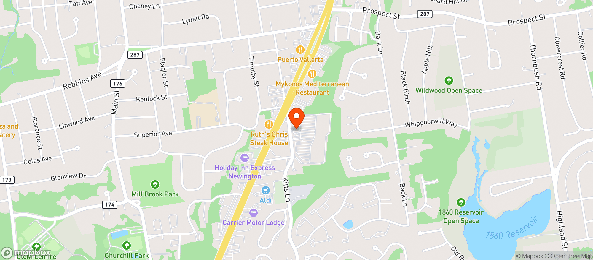 Map showing Stop & Shop - 2613 - Newington