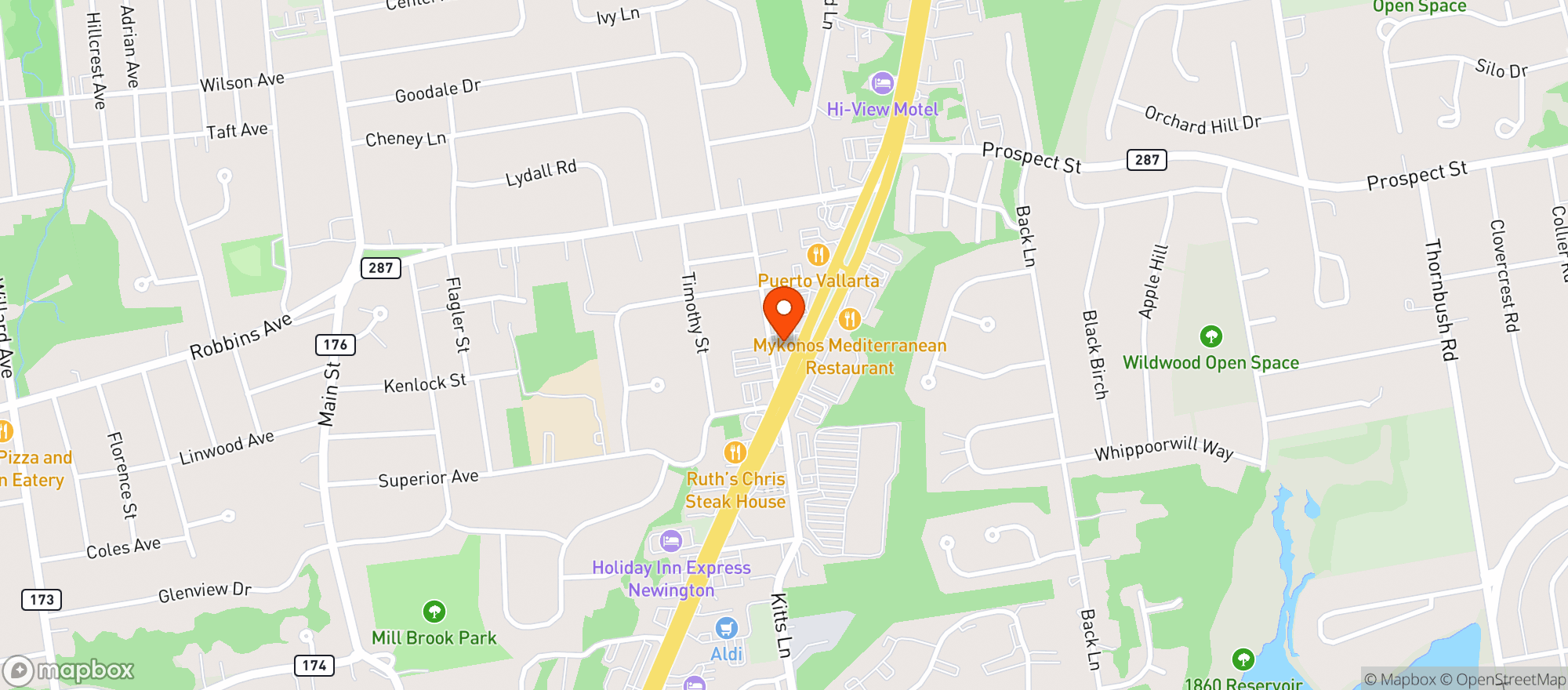 Map showing Plaza Wine & Liquor
