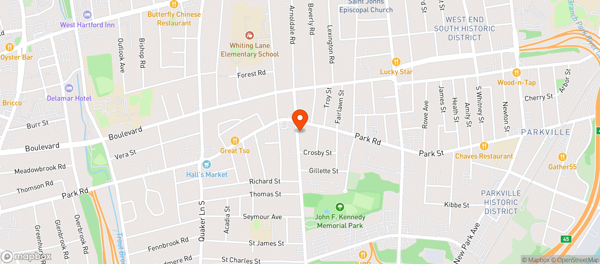 Map showing Iron Horse Sports Pub