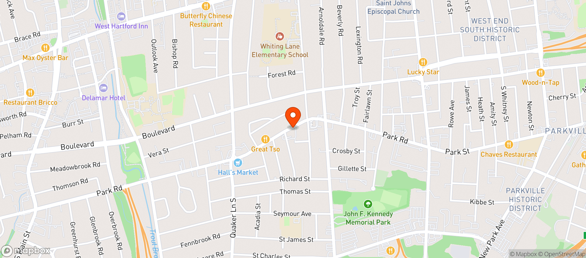 Map showing Parkview Wine & Spirits