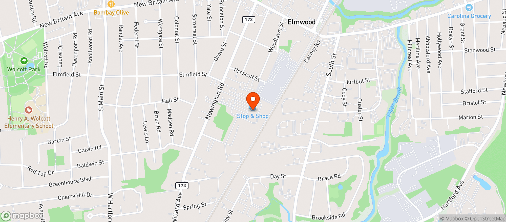 Map showing Stop & Shop - 2606 - West Hartford