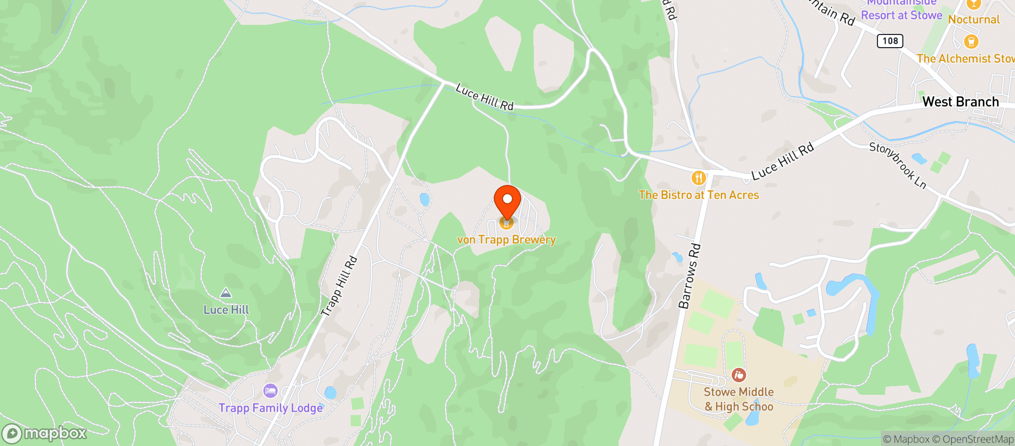 Map showing Von Trapp Brewing