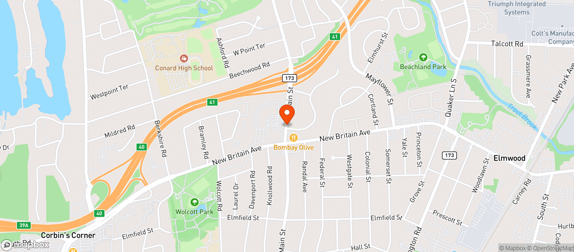Map showing South Main Wine & Spirits