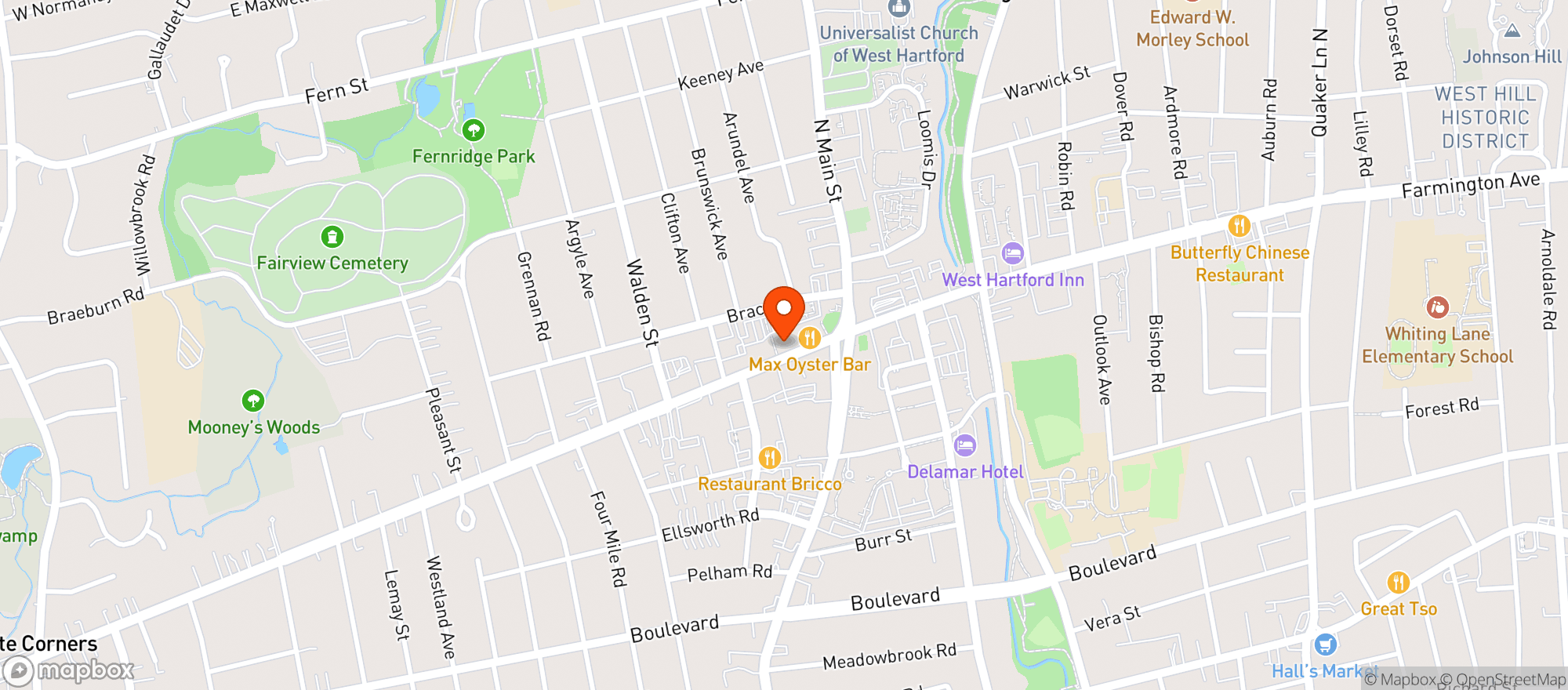 Map showing Maxs Oyster Bar