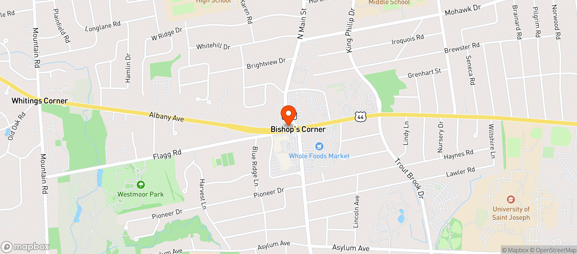 Map showing Harvey's Wine & Spirit Shoppe