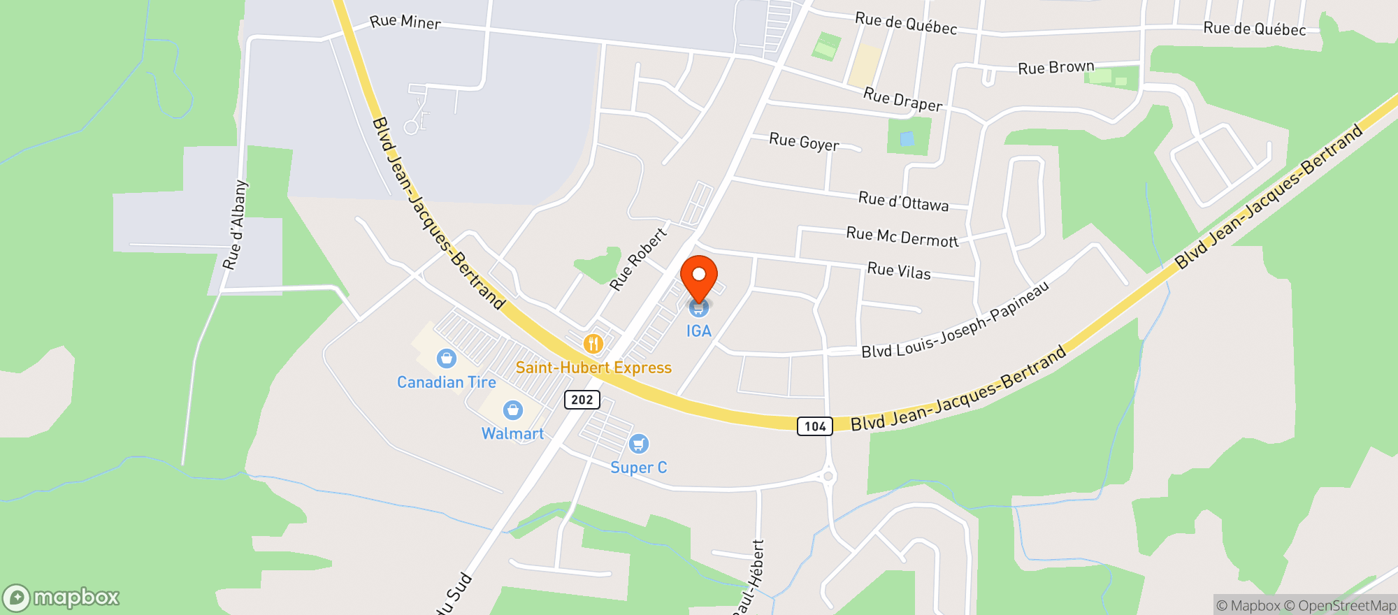 Map showing IGA extra Affilie #8024
