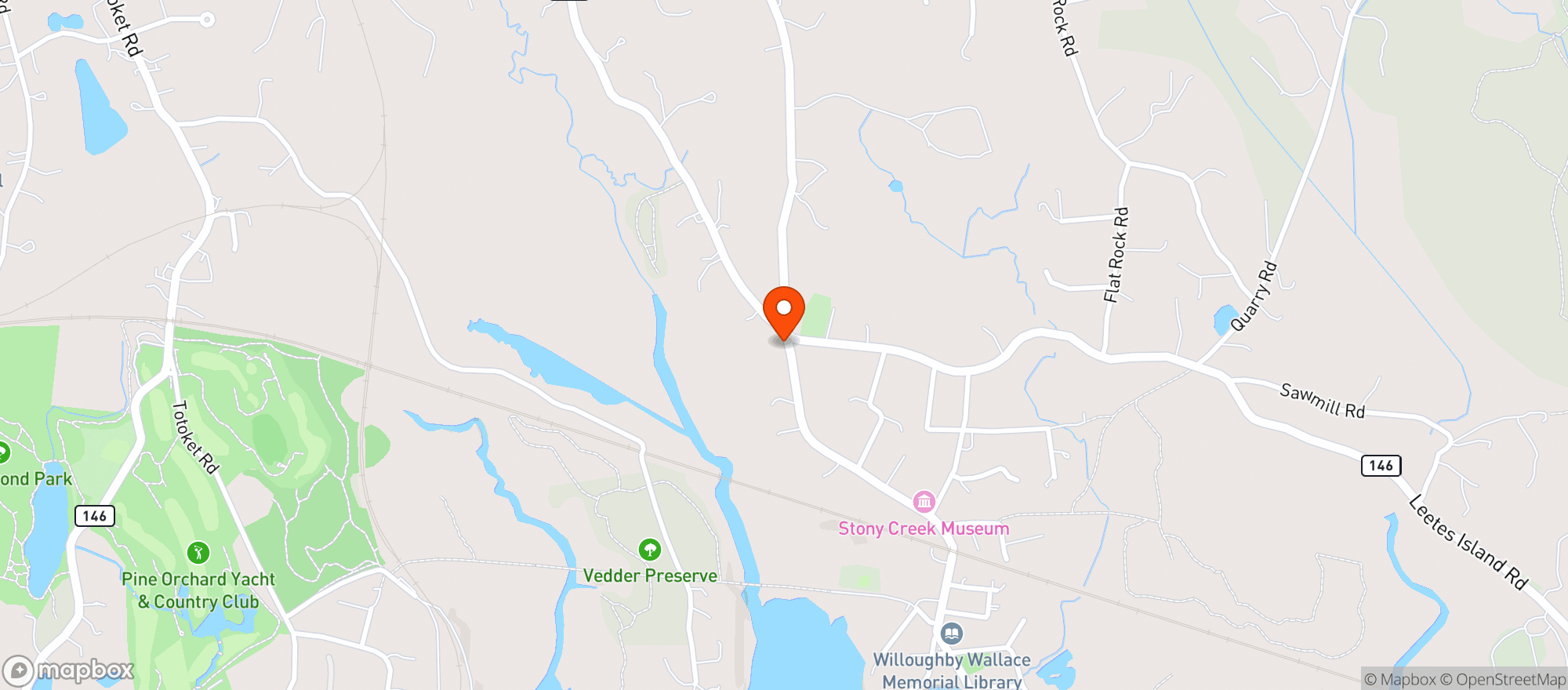 Map showing Stony Creek Package Store