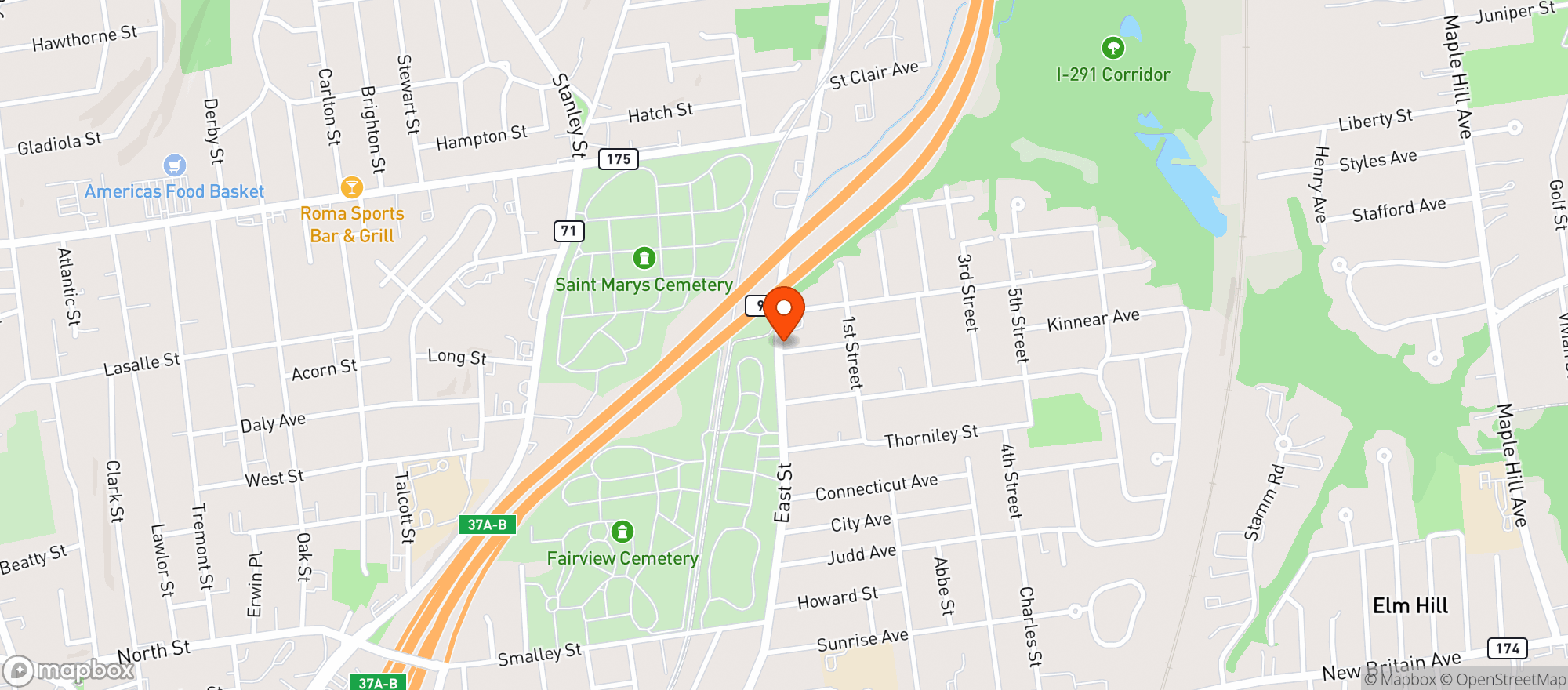 Map showing Brookside Package Store
