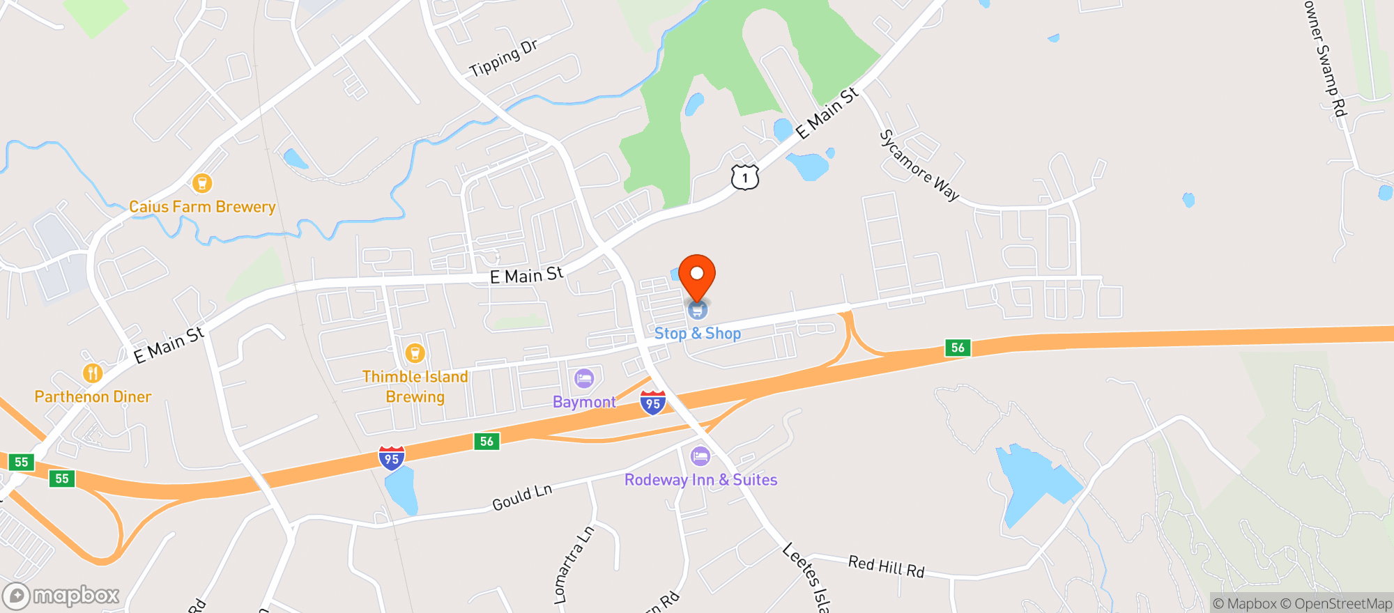 Map showing Gabels Wine Shop