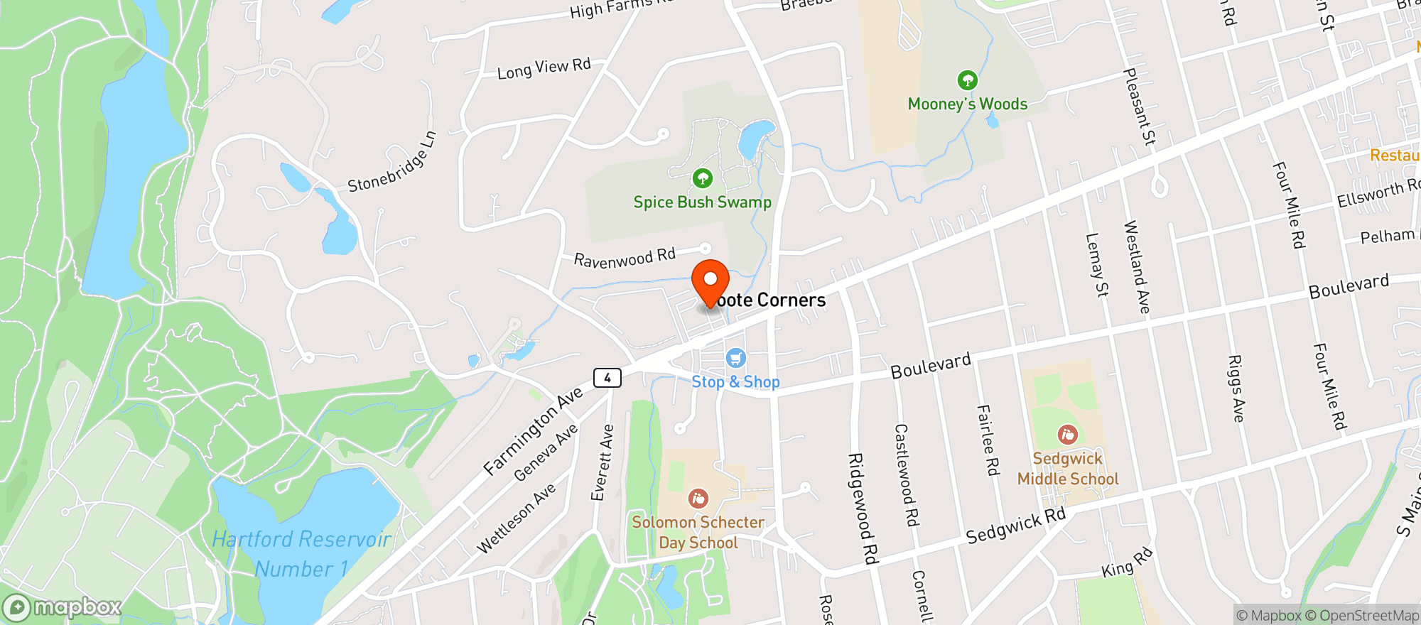 Map showing Fine Fettle Dispensary West Hartford