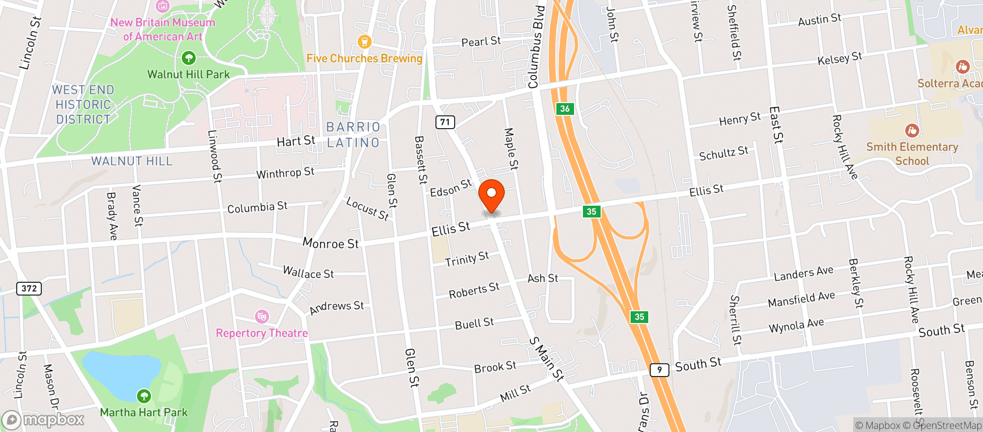 Map showing Southside Package