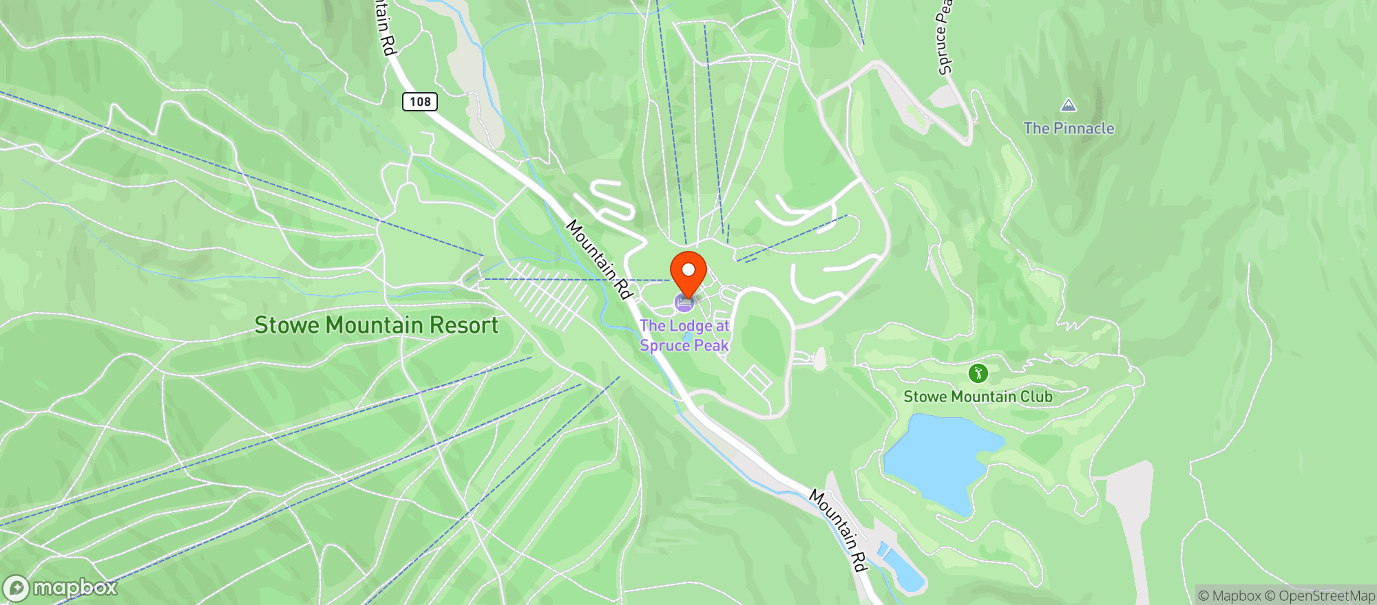 Map showing The Lodge At Spruce Peak