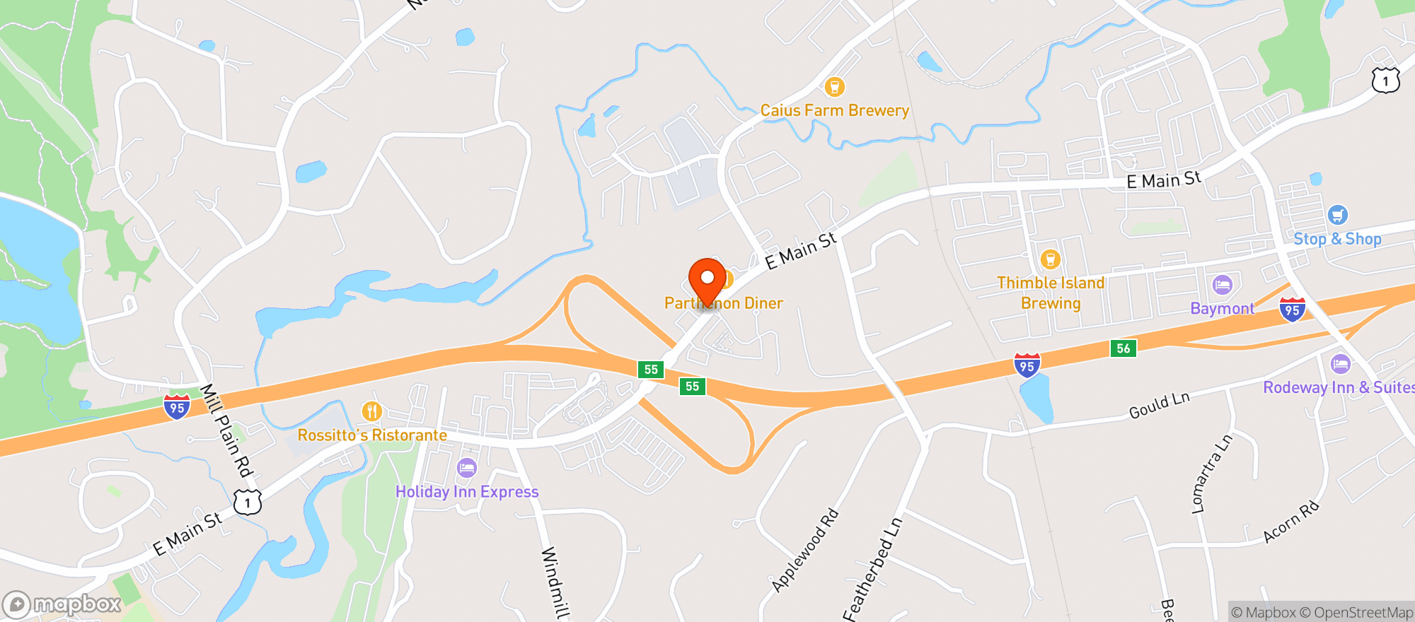 Map showing BRANFORD WINE & SPIRITS