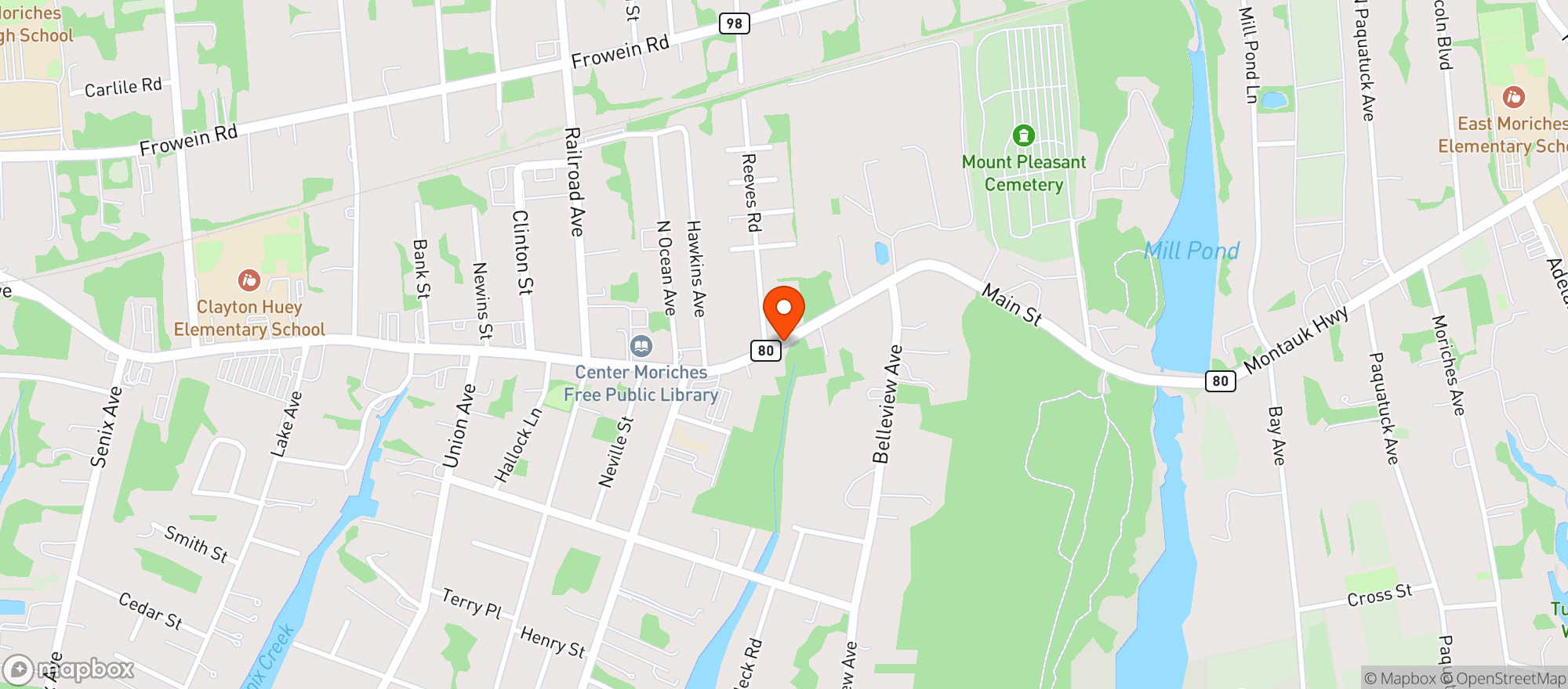 Map showing BLUE RIBBON BEVERAGE