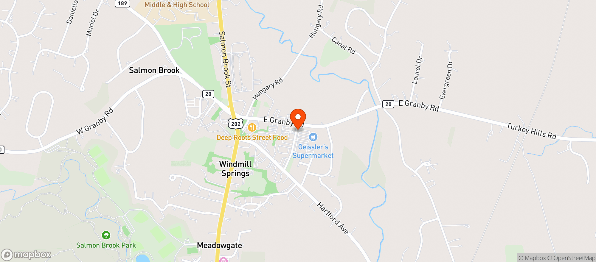 Map showing Liquor World Granby