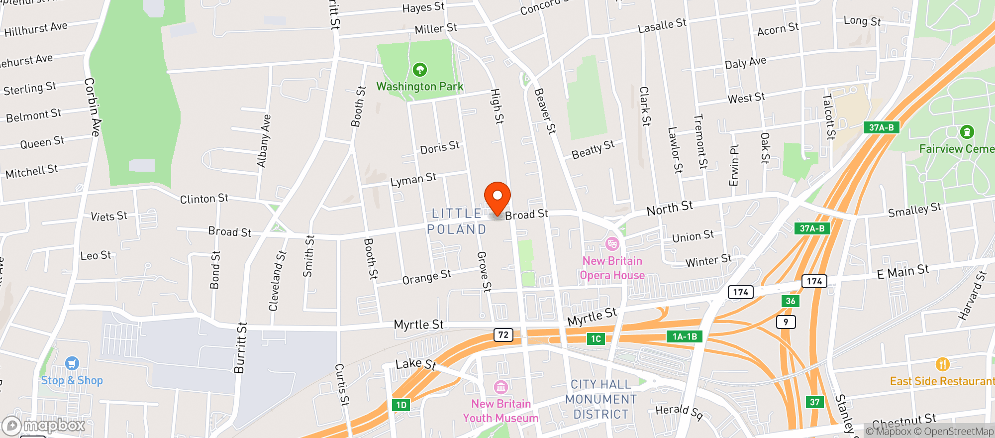 Map showing Belvedere Cafe & Restaurant