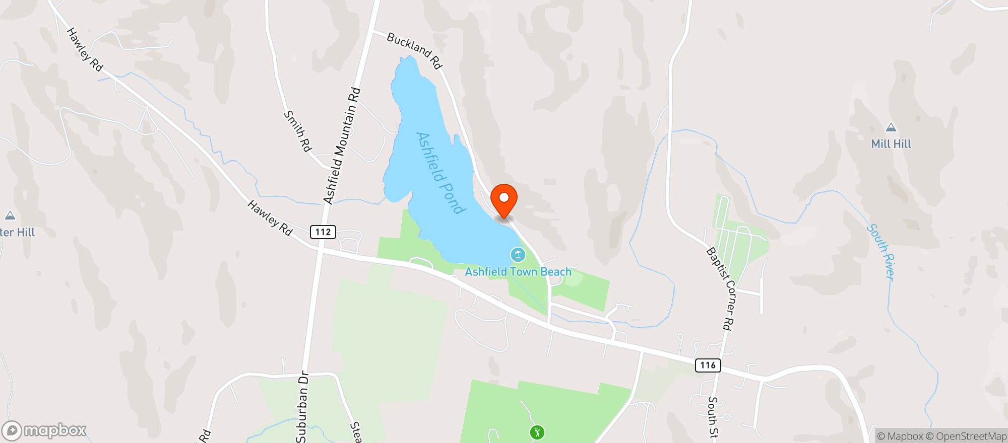 Map showing The Ashfield Lakehouse