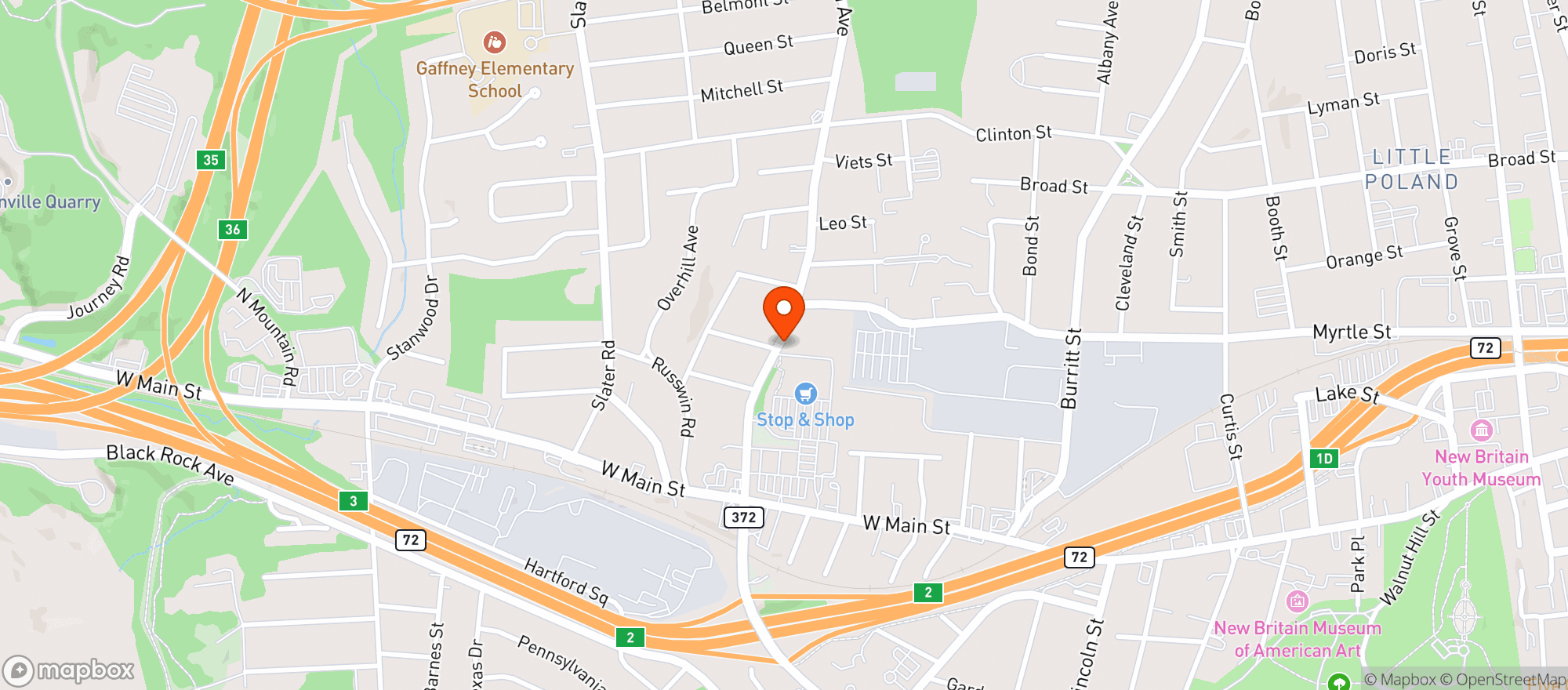 Map showing Stop & Shop - 0645 - New Britain