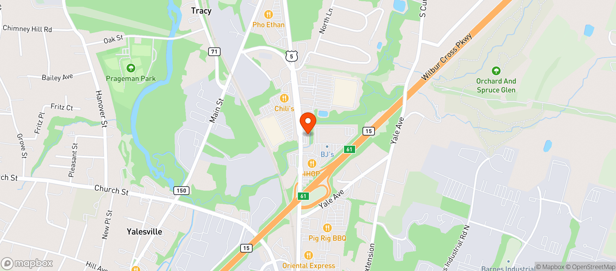 Map showing CT Beverage Mart Wallingford
