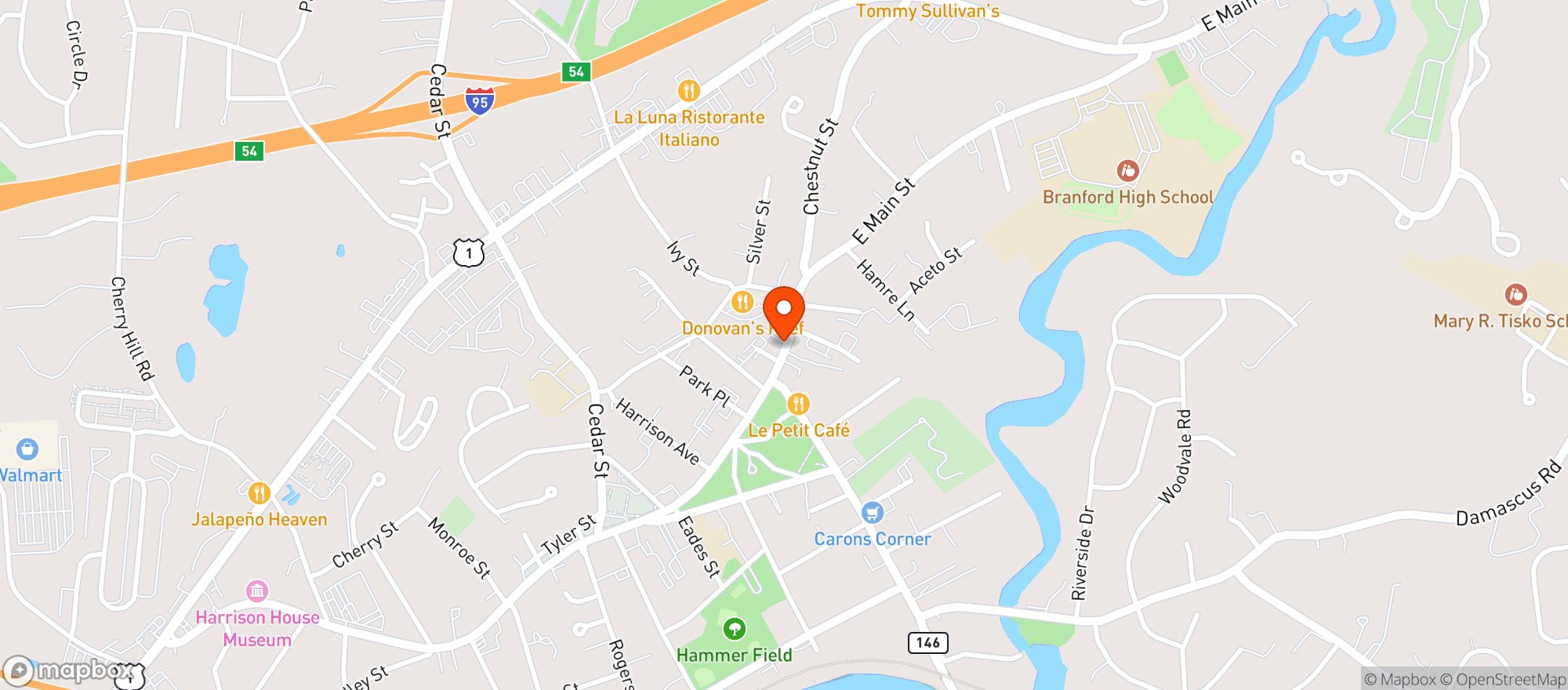 Map showing Pearl Wine Bar