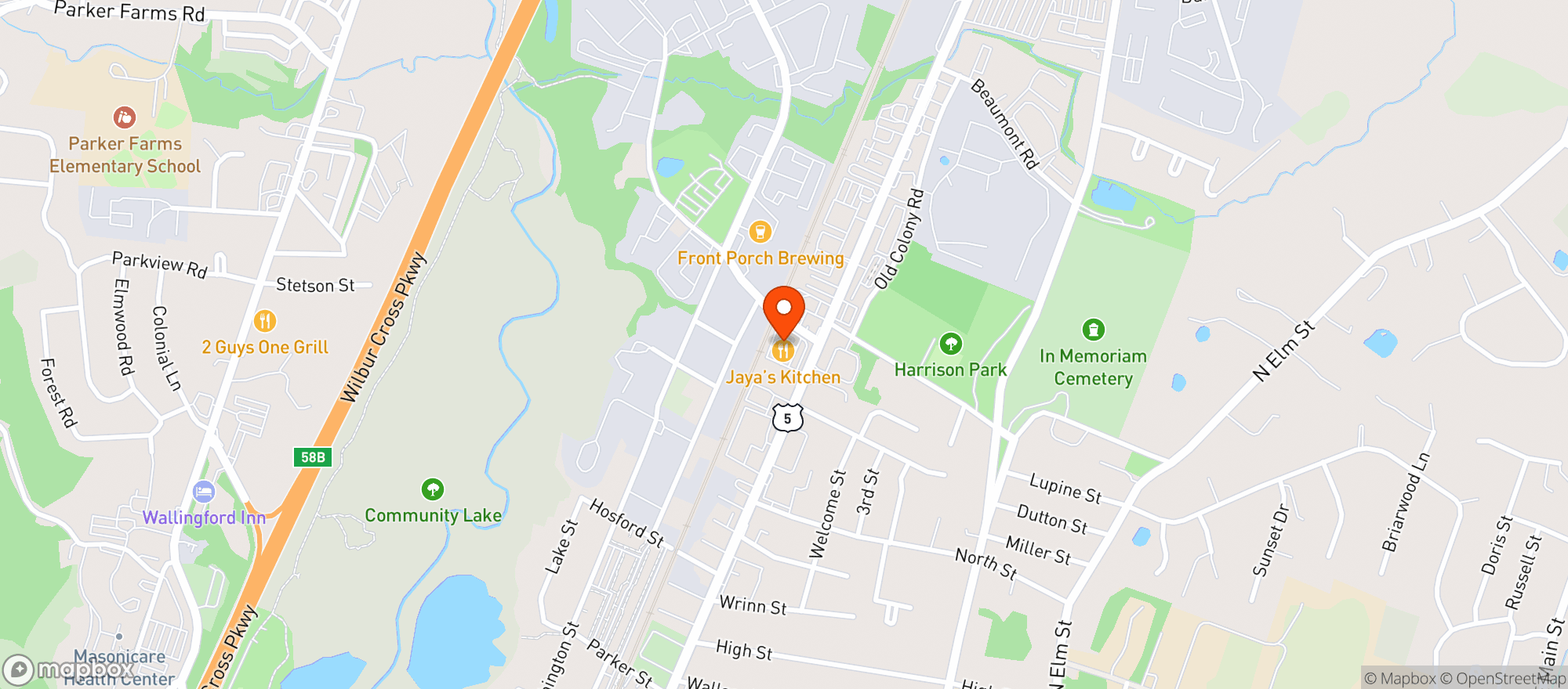 Map showing Wallingford Wine & Spirit