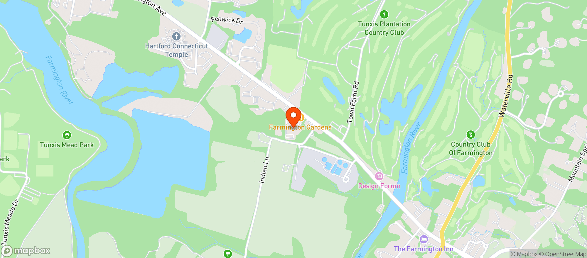 Map showing Farmington Gardens