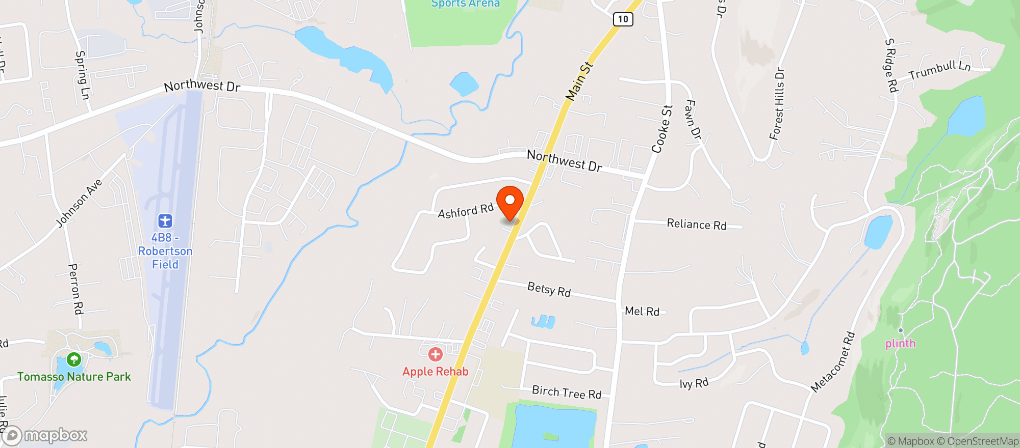Map showing Town & Country Plainville