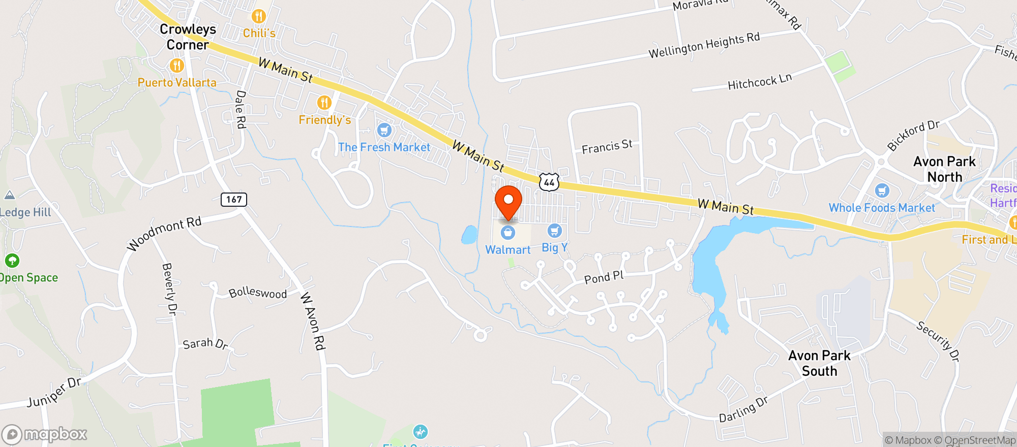 Map showing Big Y Supermarket