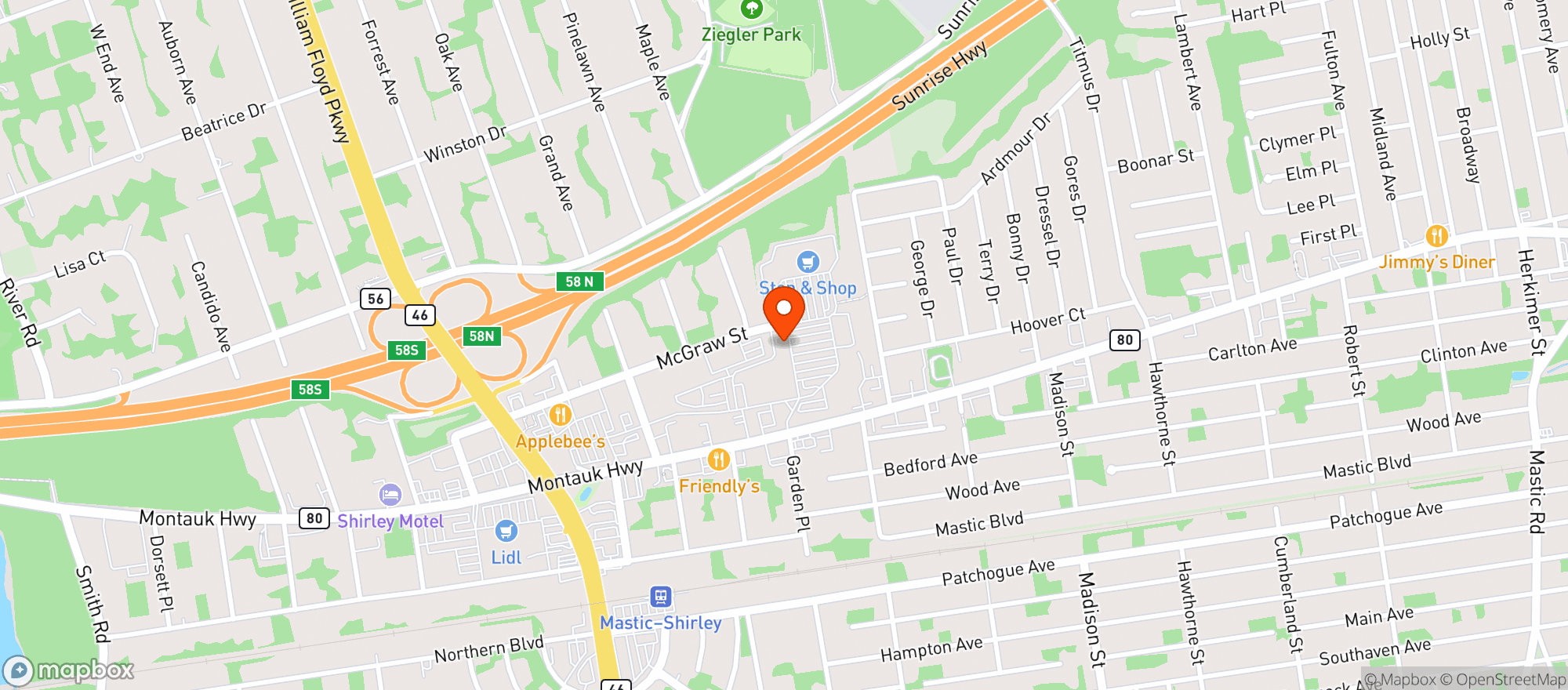 Map showing Gnc