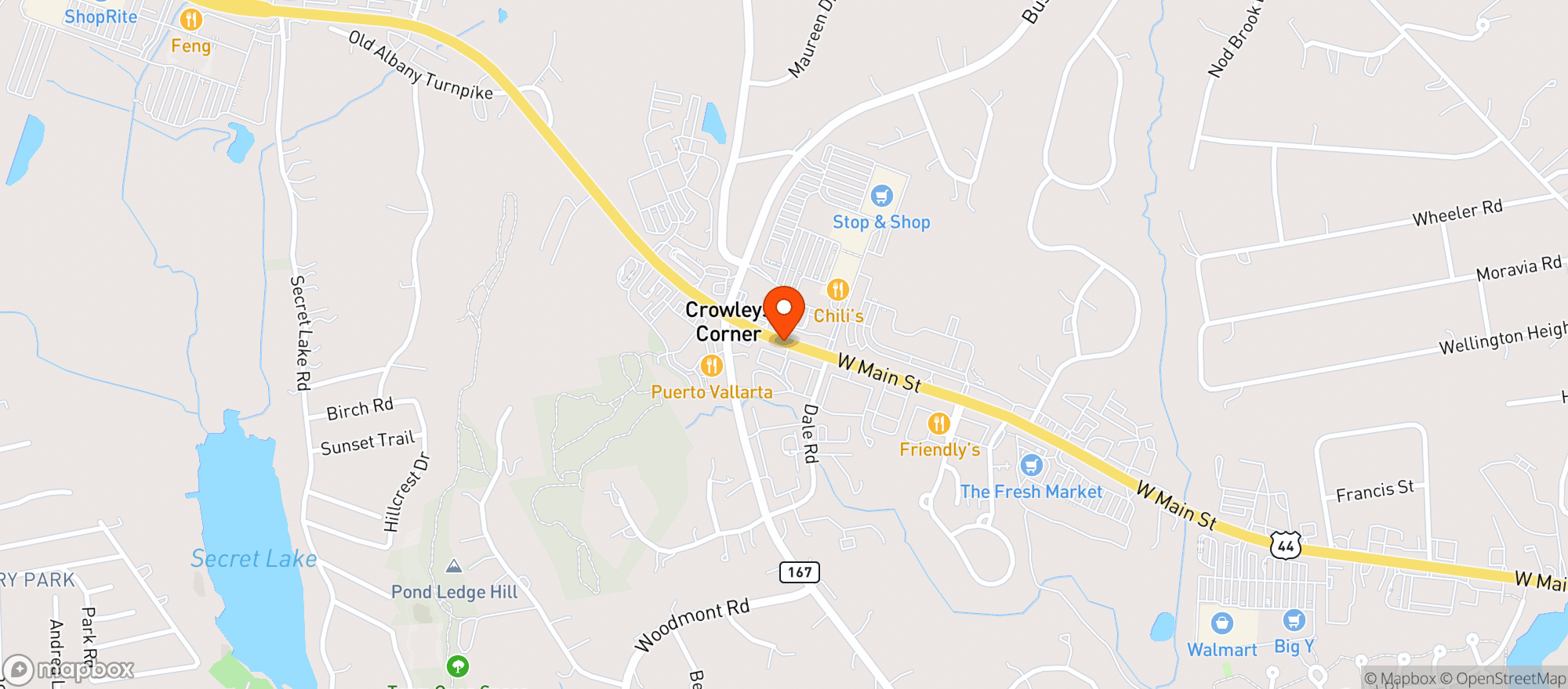 Map showing Amici Italian Grill
