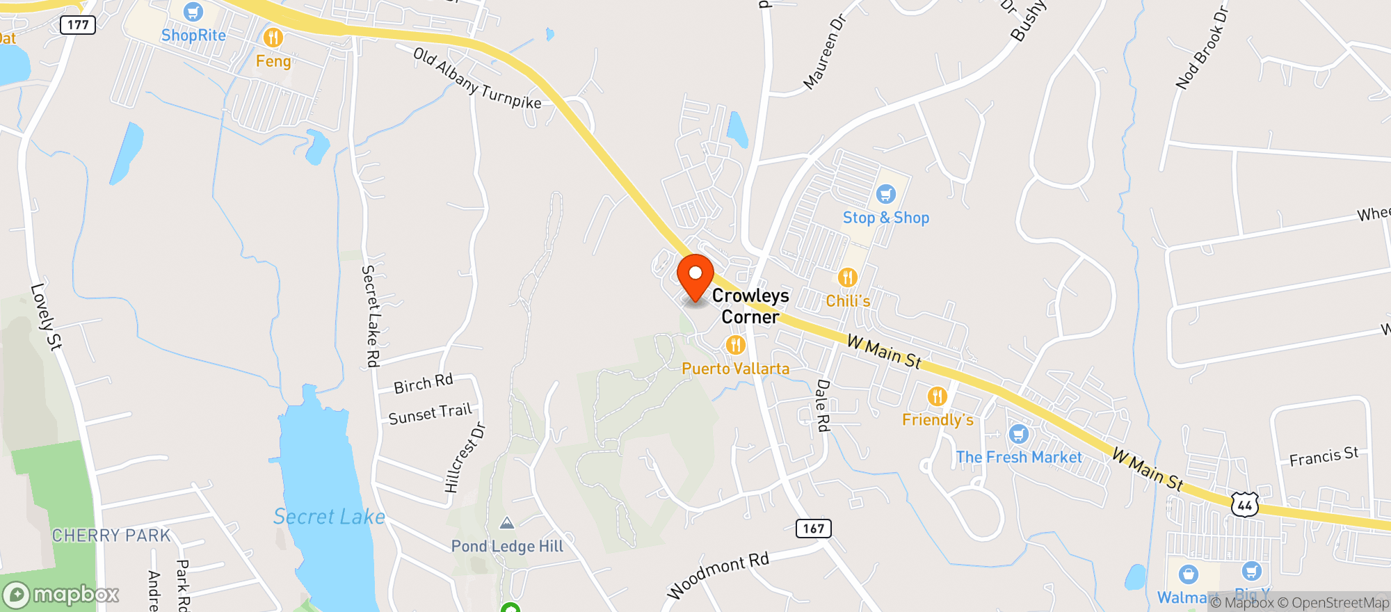 Map showing AMAZING GRAPES (WEST SIMSBURY)