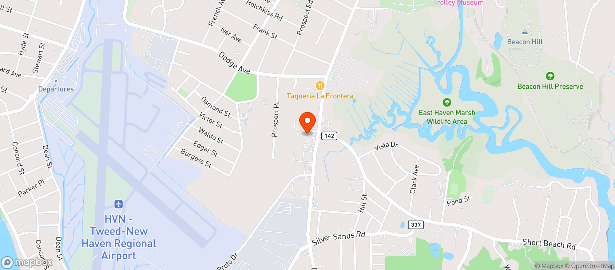 Map showing South Shore Wine & Spirit